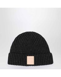 Loewe - Schwarze Gerippte Kaschmirmütze - Lyst