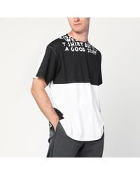 MM6 by Maison Martin Margiela - Weiße/Schwarze Aids-T-Shirt Aus Baumwolle - Lyst
