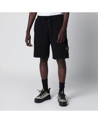 Stone Island - Organic Cotton Fleece Jogger Shorts - Lyst