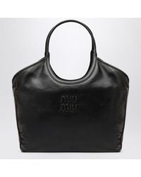 Miu Miu - Borsa shopping ivy in pelle color caffè - Lyst