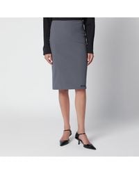 Miu Miu - Stretch Poplin Pencil Skirt - Lyst