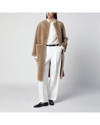 Blancha - Hazelnut Reversible Shearling Coat - Lyst