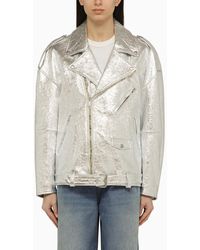 Halfboy - Silver Leather Jacket - Lyst