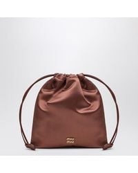 Miu Miu - Cocoa-Coloured Satin Pouch - Lyst