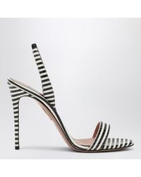 Aquazzura - Sandales So Nude 105 Blanches Et Noires - Lyst