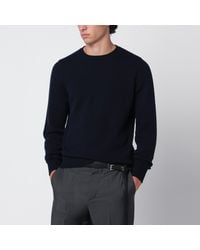 Drumohr - Pull À Col Rond Bleu En Cachemire - Lyst