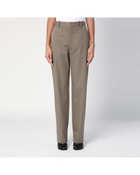 Loewe - Pantalone kaki in seta e cotone - Lyst