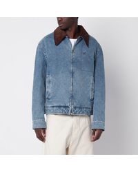Ami Paris - Faded-Effect Ami De Coeur Denim Jacket - Lyst