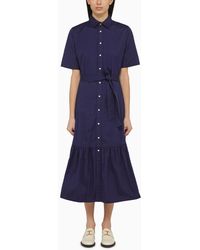 Polo Ralph Lauren - Royal Blue Chemisier Dress With Belt - Lyst
