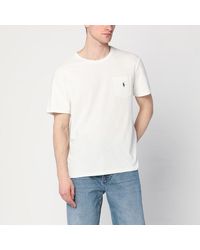 Polo Ralph Lauren - Weißes T-Shirt Aus Baumwolle Und Leinen - Lyst