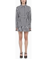 Patou - /white Striped Cotton Mini Chemisier Dress - Lyst