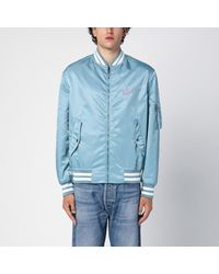 Valentino - Nylon Bomber Jacket With Signature Vlogo Print - Lyst