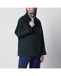 Miu Miu - Bottle Gabardine And Leather Jacket - Lyst