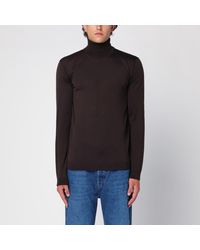 Roberto Collina - Ebony Merino Wool Turtleneck Sweater - Lyst