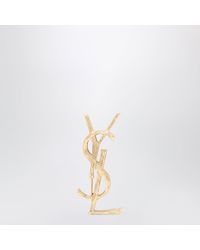 Saint Laurent - Cassandre Brooch With Engraved Design - Lyst