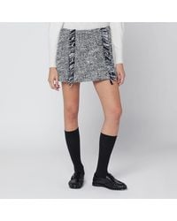 DURAZZI MILANO - Patterned Wool Blend Mini Skirt - Lyst
