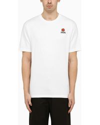 KENZO - White Crew Neck T Shirt With Logo - Lyst
