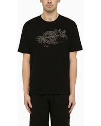 Stone Island - T-shirt With Stamp One Logo Print - Lyst