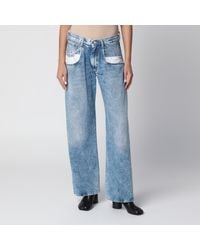 Maison Margiela - Light Washed Jeans With Contrasting Insert Pocket Details - Lyst