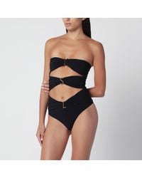 Saint Laurent - Strapless Cut-Out One-Piece Swimsuit - Lyst