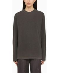 Sportmax - T-shirt a manica lunga nera in cotone - Lyst