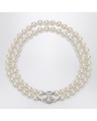 Vivienne Westwood - Graziella Platinum Choker With Synthetic Pearls - Lyst