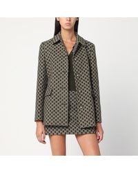 Gucci - Veste Verte/Blanche En Coton Gg Bouclé - Lyst