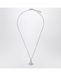 Vivienne Westwood - Platinum Orb Pendant Necklace With Crystals - Lyst