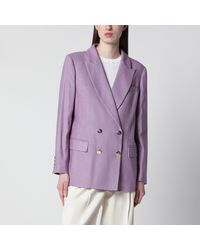 VI TO VI - Lilac Double-Breasted Silk Jacket - Lyst