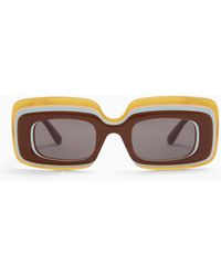 Loewe - /multicoloured Rectangular Acetate Sunglasses - Lyst