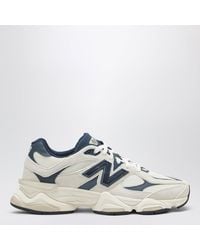 New Balance - 9060 And Linen Mesh And Suede Sneakers - Lyst