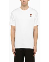 KENZO - T-shirt girocollo bianca con logo - Lyst