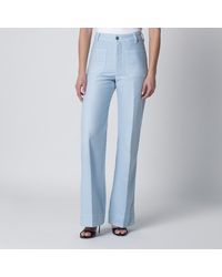 Victoria Beckham - Sky Cotton Alina Trousers - Lyst