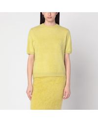 スカート Soft Goat Long Lime-coloured brushed cashmere skirt Soft Goat Long Lime-Coloured Brushed Skirt in Yellow | Lyst