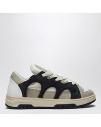 Santha - Sneaker model 1 crema/blu navy in mesh e suede - Lyst