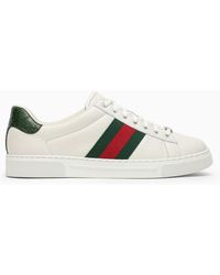 Gucci - Sneaker bassa ace bianca/verde in pelle - Lyst