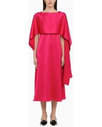 Weekend by Maxmara - Fuxia Satin Midi Dress With Stole - Lyst