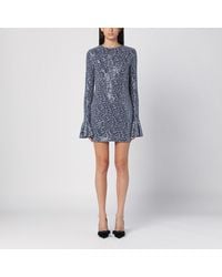 ROTATE BIRGER CHRISTENSEN - Mini abito in paillettes con stampa viola - Lyst