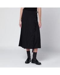 DURAZZI MILANO - Schwarzer Wickelrock Aus Schurwolle - Lyst