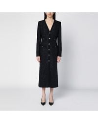 Alessandra Rich - Sequin Tweed Midi Dress With Buttons - Lyst