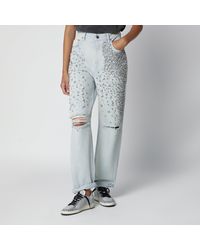 Golden Goose - Light Jeans With Cabochon Crystals - Lyst