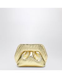 THEMOIRÈ - Mini Metallic Faux Leather Ruched Bios Pouch Clutch - Lyst