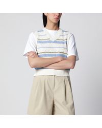 DUNST - Ivory//Light Striped Crochet-Effect Vest - Lyst