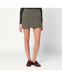 Gucci - Grün-Weißer Minirock Aus Gg-Bouclé-Baumwolle - Lyst