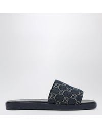 Gucci - Gg Denim Slider Sandal - Lyst
