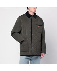 Valentino - Olive Green Quilted Jacket With Vlogo Patch - Lyst
