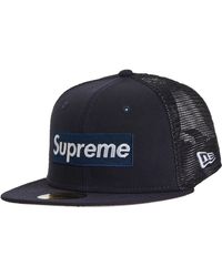Supreme Box Logo Mesh Back New Era Hat (ss23) Navy in Blue | Lyst