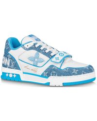 Louis Vuitton LV Women Time Out Sneaker Printed Calf Leather Light Blue -  LULUX