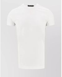 Dolce & Gabbana - Crew Neck Cotton-Blend T-Shirt With Short Sleeves - Lyst