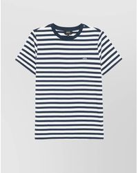 A.P.C. - Striped Organic Cotton Regular-Fit Crew-Neck Short-Sleeve T-Shirt - Lyst